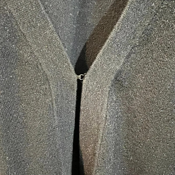 Maggie Barnes Cardigan 2X Black Metallic Beaded V Neck Long Sleeve Formal Blouse - Picture 6 of 7